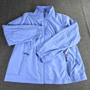 LL Bean Windbreaker Jacket Casco Bay  Womens 2X Blue Full Zip Gorpcore